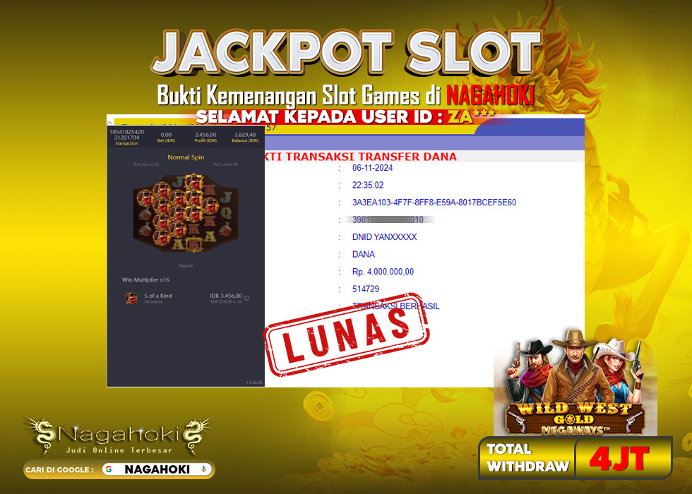 NAGAHOKI JACKPOT SLOT WWG Rp.4.000.000.,- LUNAS